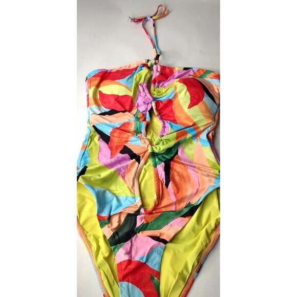 Anthropologie Seafolly One Piece Swimsuit 8  Lace Up Bandeau Tropfest - Picture 6 of 10
